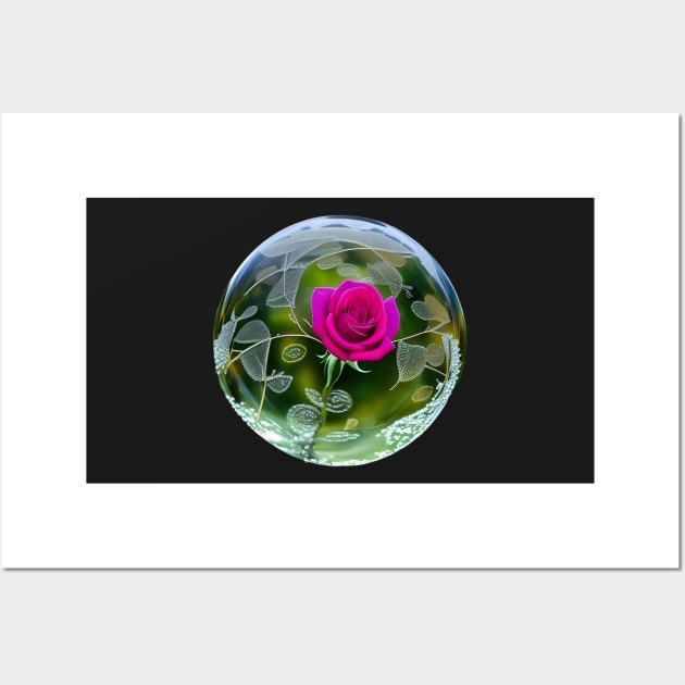 Rose in the glass ball Wall Art by FineArtworld7